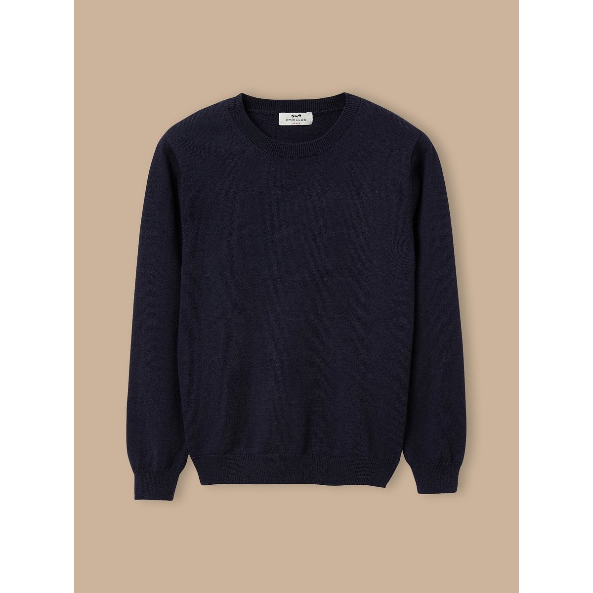 Pull col rond marine, CYRILLUS