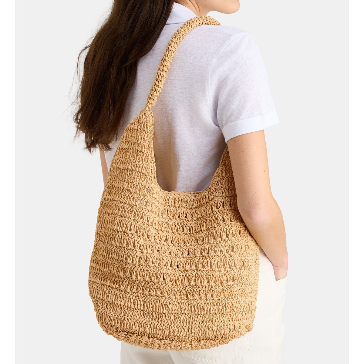 Sac à main anastasia épaule effet raphia naturel, GALERIES LAFAYETTE