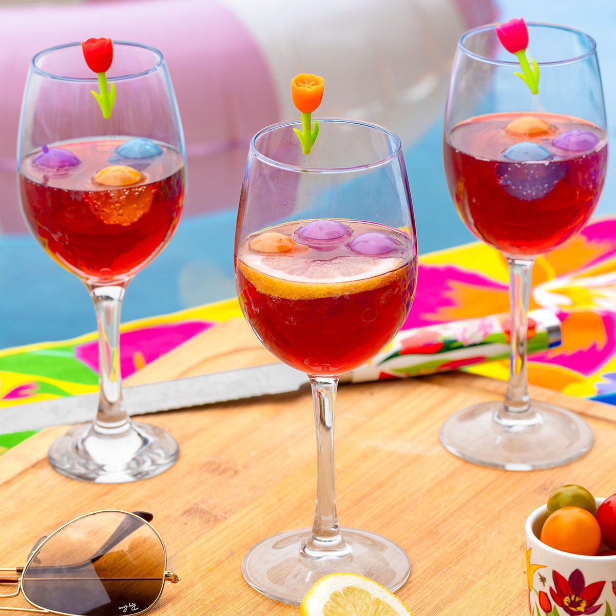 Set de 6 marqueurs de verre  Apelipes multicolore, PYLONES