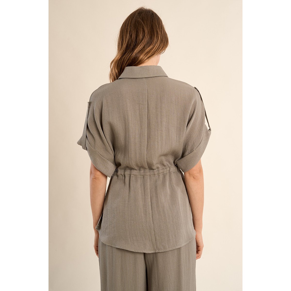 Chemisier Safari, nouable à la taille light khaki, MOLLY BRACKEN