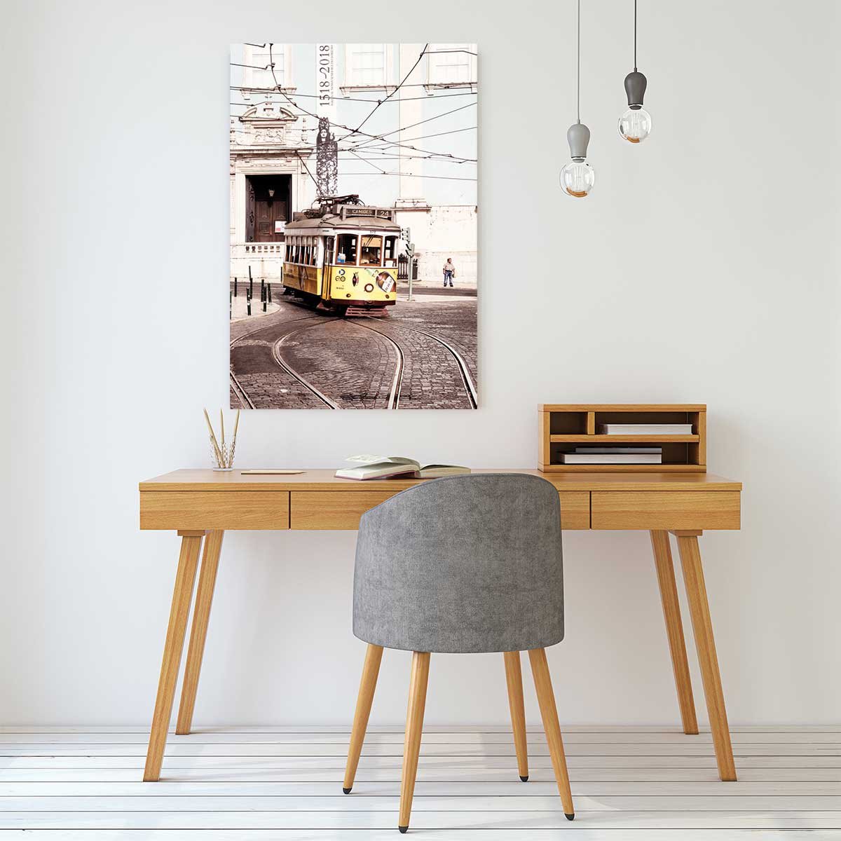 Tableau ville welcometoportugal tram24 vintage tableau alu dibond, HEXOA