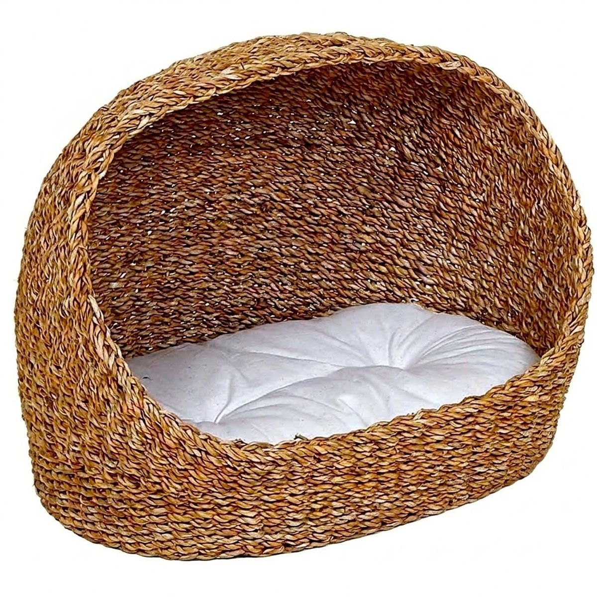 Panier pour chat en jacinthe d'eau tressé 46x35x36cm bois, WADIGA