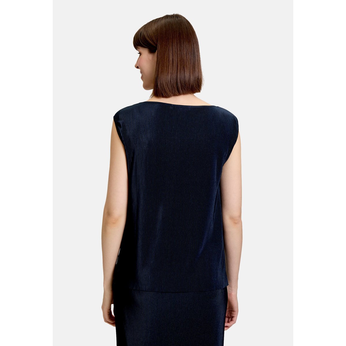 Haut façon blouse à plis navy blue, BETTY & CO