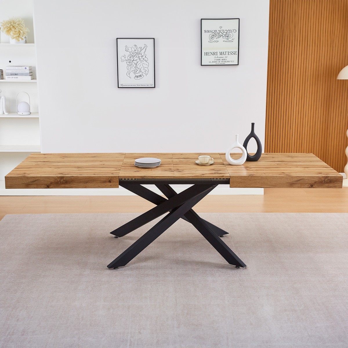 Table à manger extensible décor bois 4/8 personnes - ELENA bois, HOMIFAB