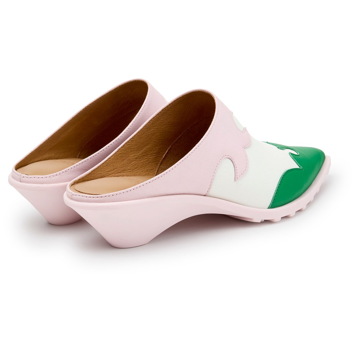 Mules Anita Smooth Leather rose blanc 002, CAMPER