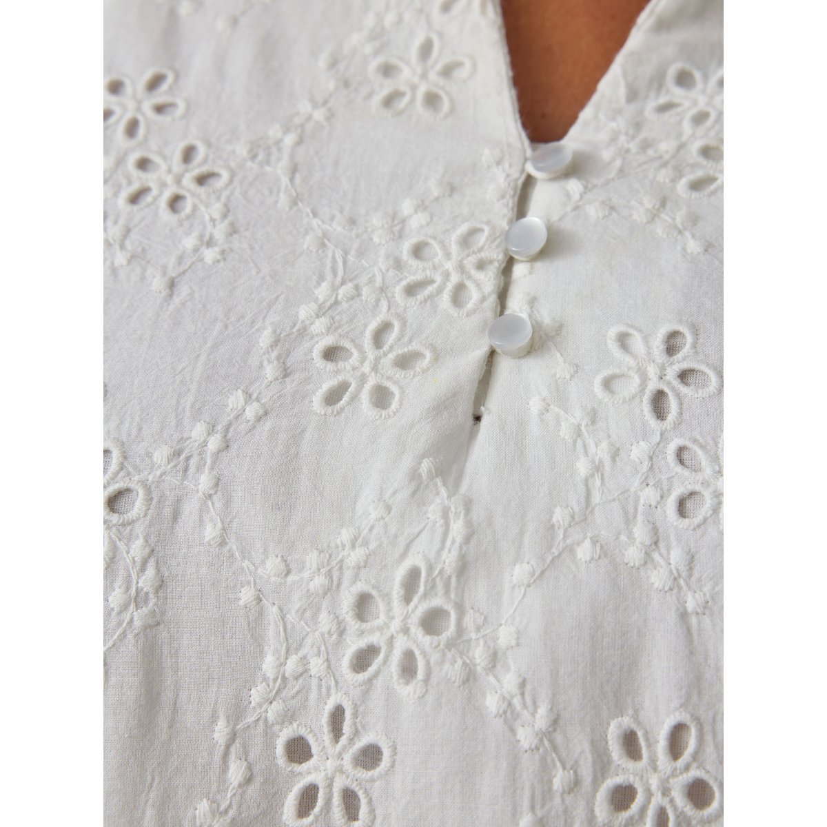 Robe femme broderie anglaise blanc, DAXON