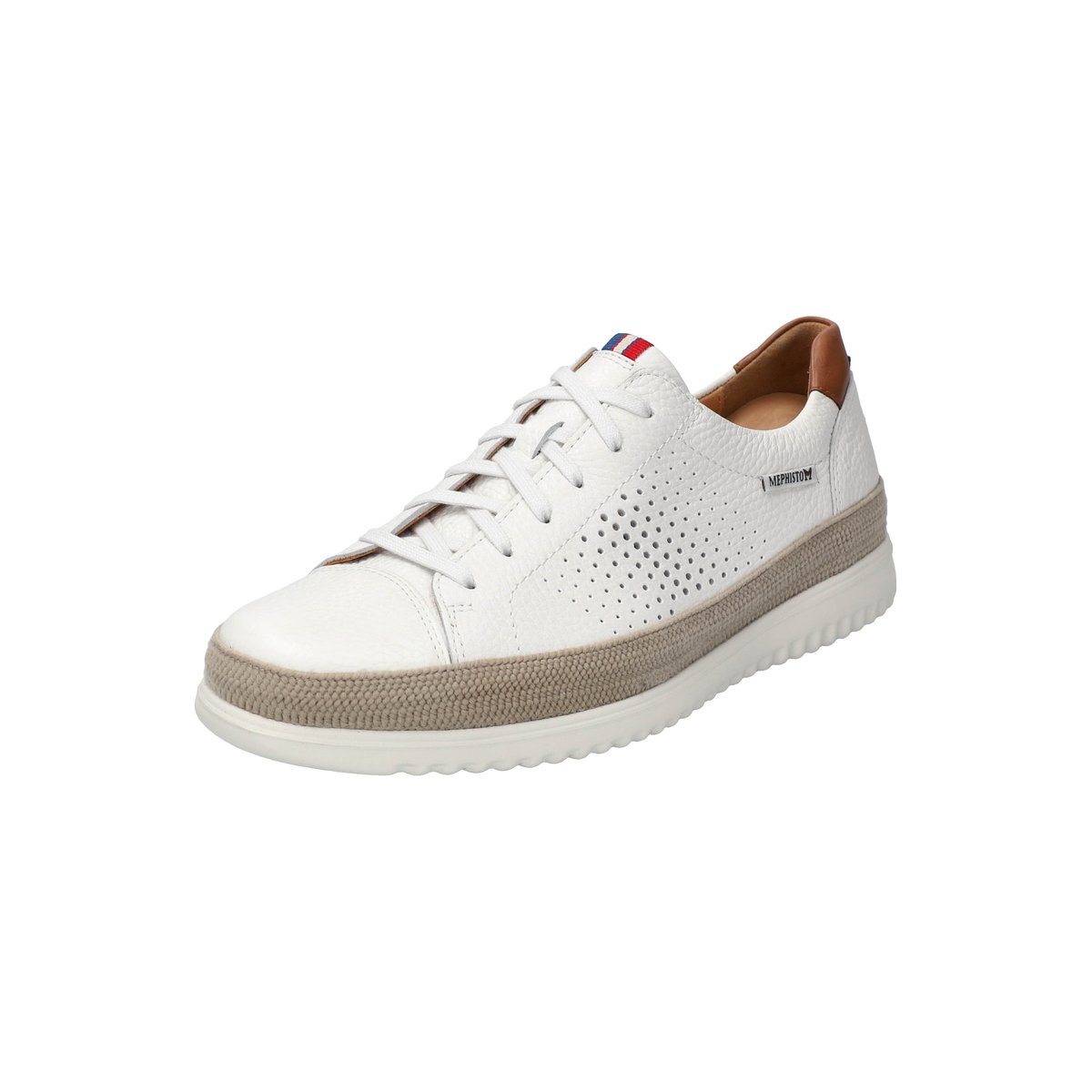 Baskets en cuir THOMAS PERF blanc 5142, MEPHISTO