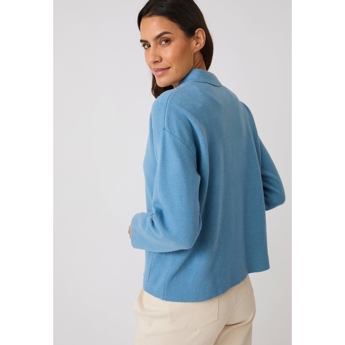 Cardigan col polo Thermolactyl bleu, DAMART