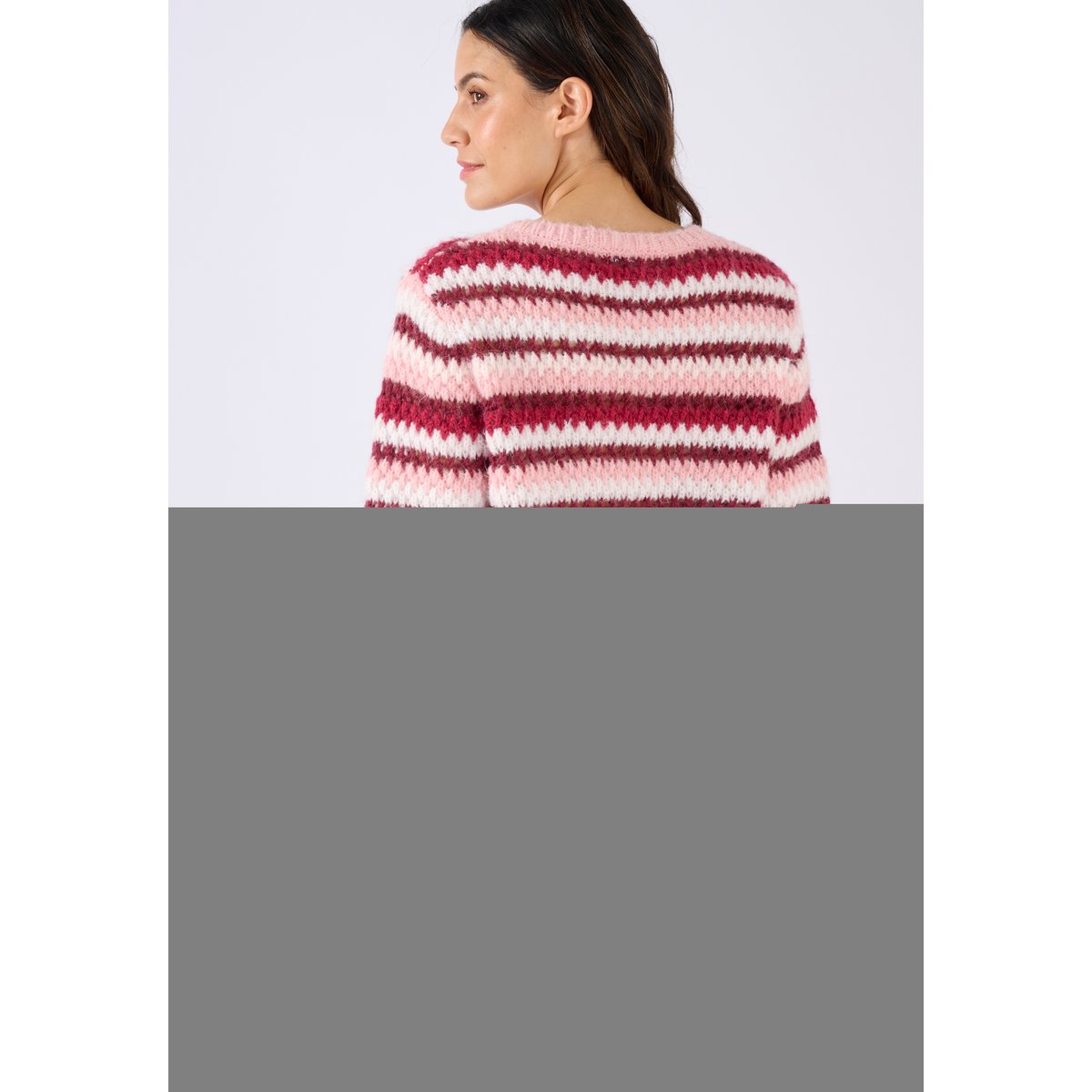 Pull manches ballon rayé rouge bordeaux rayé, DAMART