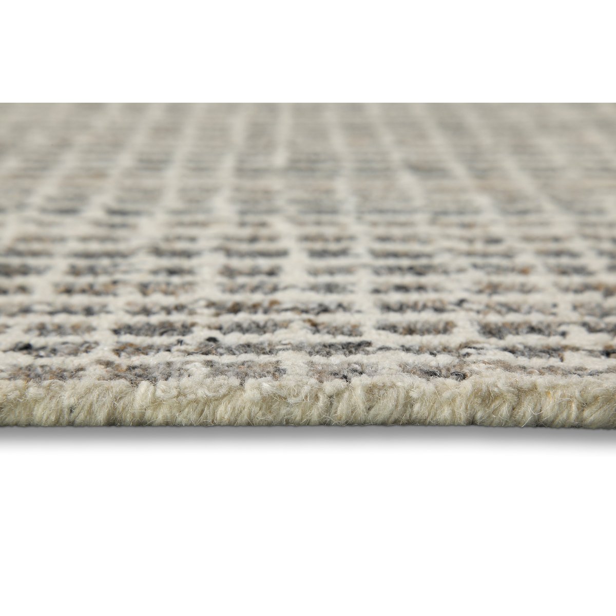Tapis rond minimaliste à maille fine , Hamptons FOURTEEN gris marron, chiné, WECON HOME