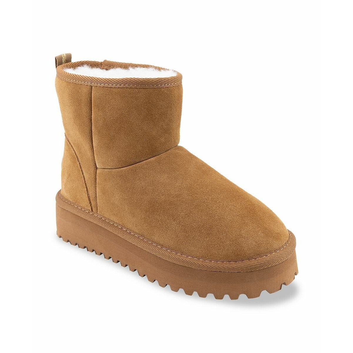 Boots en cuir fourrées à plateforme Chilltop camel, LES TROPEZIENNES PAR M.BELARBI