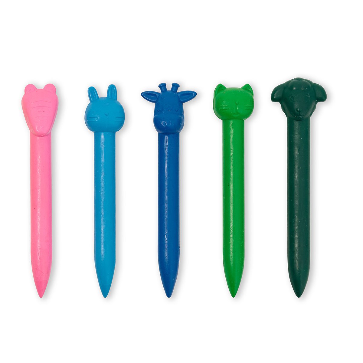 12 Crayons de cire animaux blanc, OXYBUL