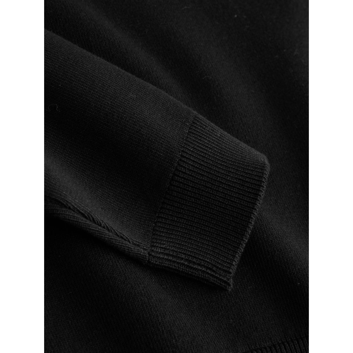 Pull en maille de coton mélangé à col v noir, NEXT