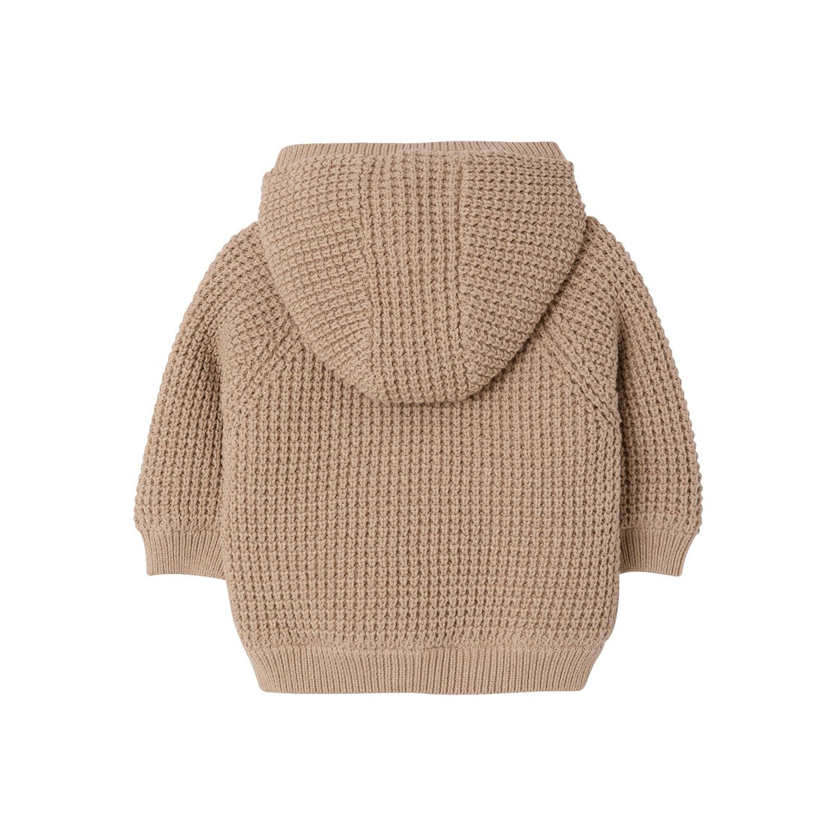 Gilet à capuche en tricot beige chiné, VERTBAUDET