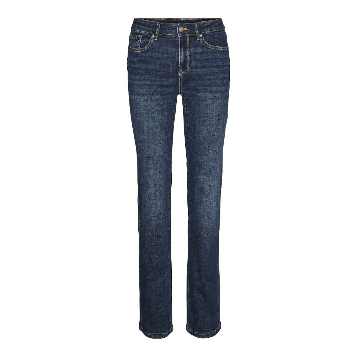 Mid Rise Straight Jeans dark blue , VERO MODA