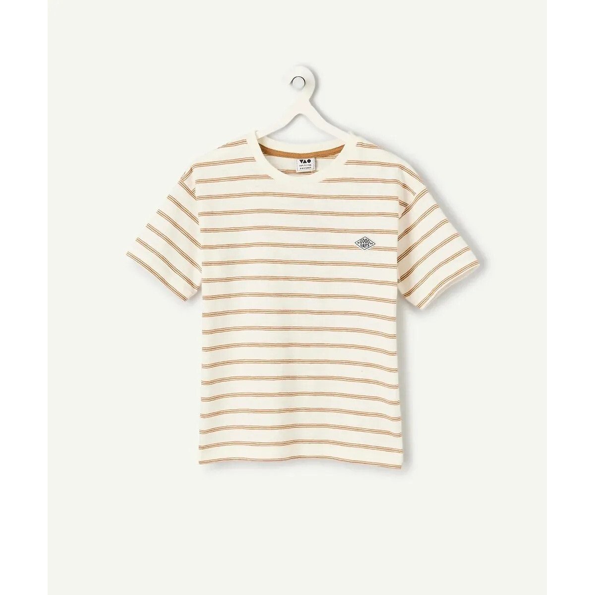 T-shirt manches courtes rayé rayé beige/blanc, TAPE A L'OEIL