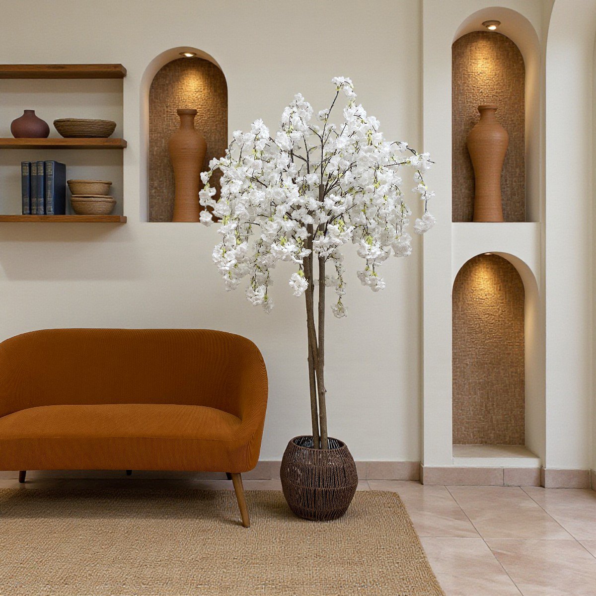 Cerisier artificiel retombant blanc 180cm autres, LIGNE DECO