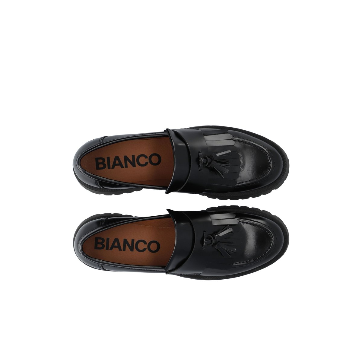 Mocassins En Cuir black1, BIANCO
