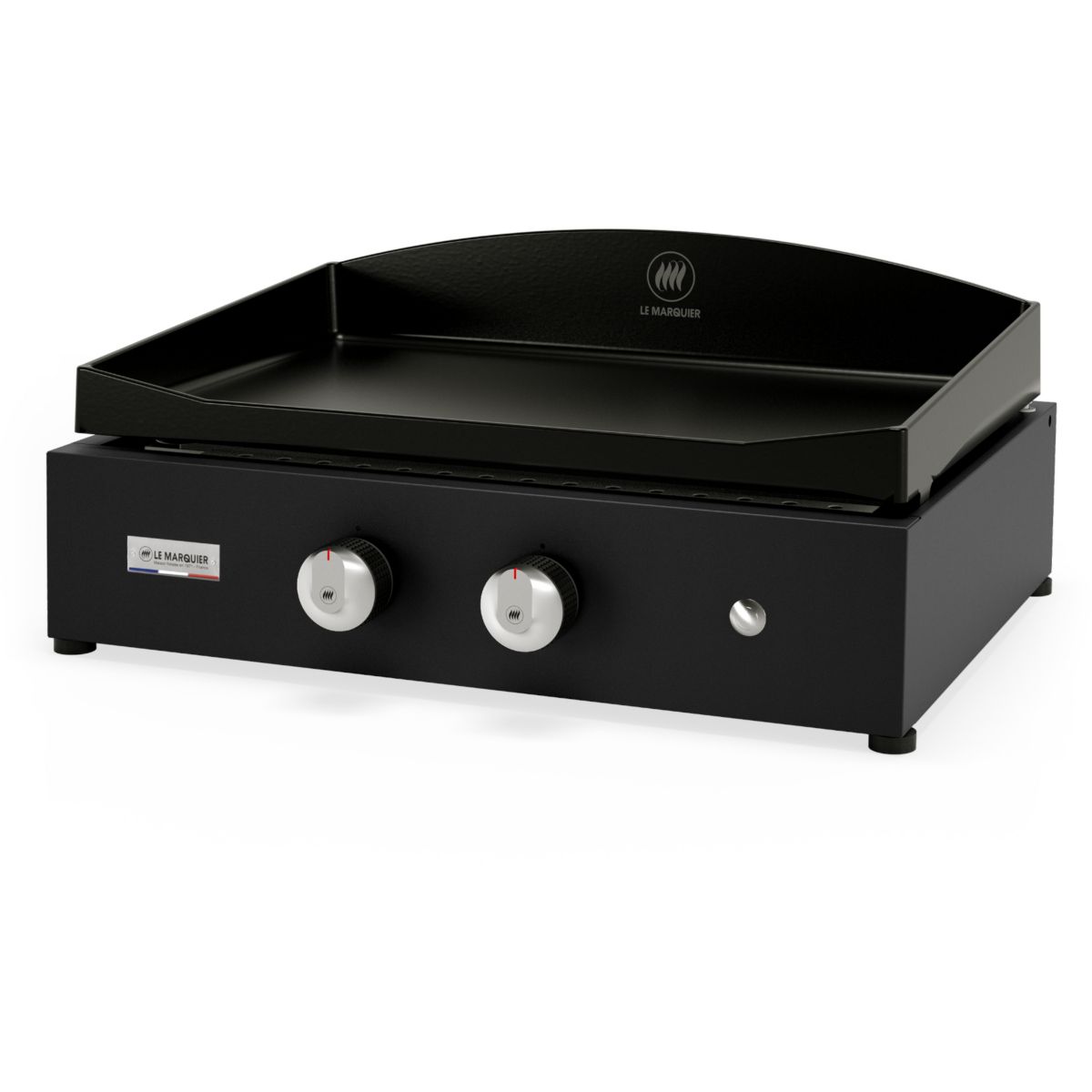 Plancha gaz Vintage Pure 260 noir 2 brûleurs à poser, 60x40 cm noir, LE MARQUIER