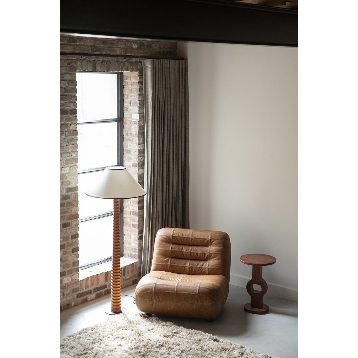 Lampadaire design en bois bohème, HORACE marron, DUTCHBONE