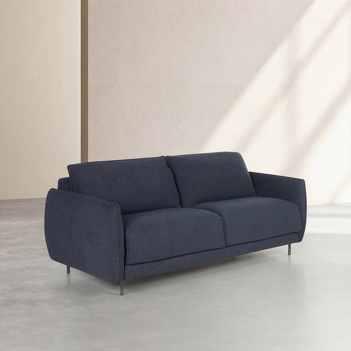 Canapé convertible - Matelas en mousse 13 cm - Tissu Tolfa MILANO ll bleu, HABITAT