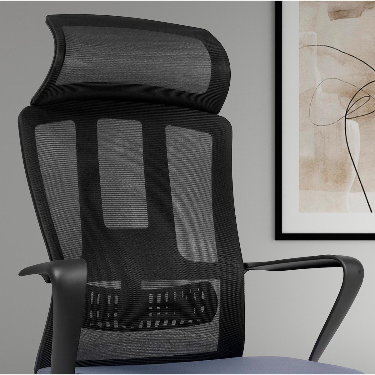 Chaise de bureau, ETHAN gris-noir, HISPANOHOGAR
