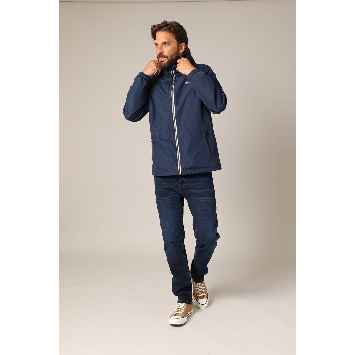 Veste à capuche doublée en sherpa VINCOURT night blue, DEELUXE