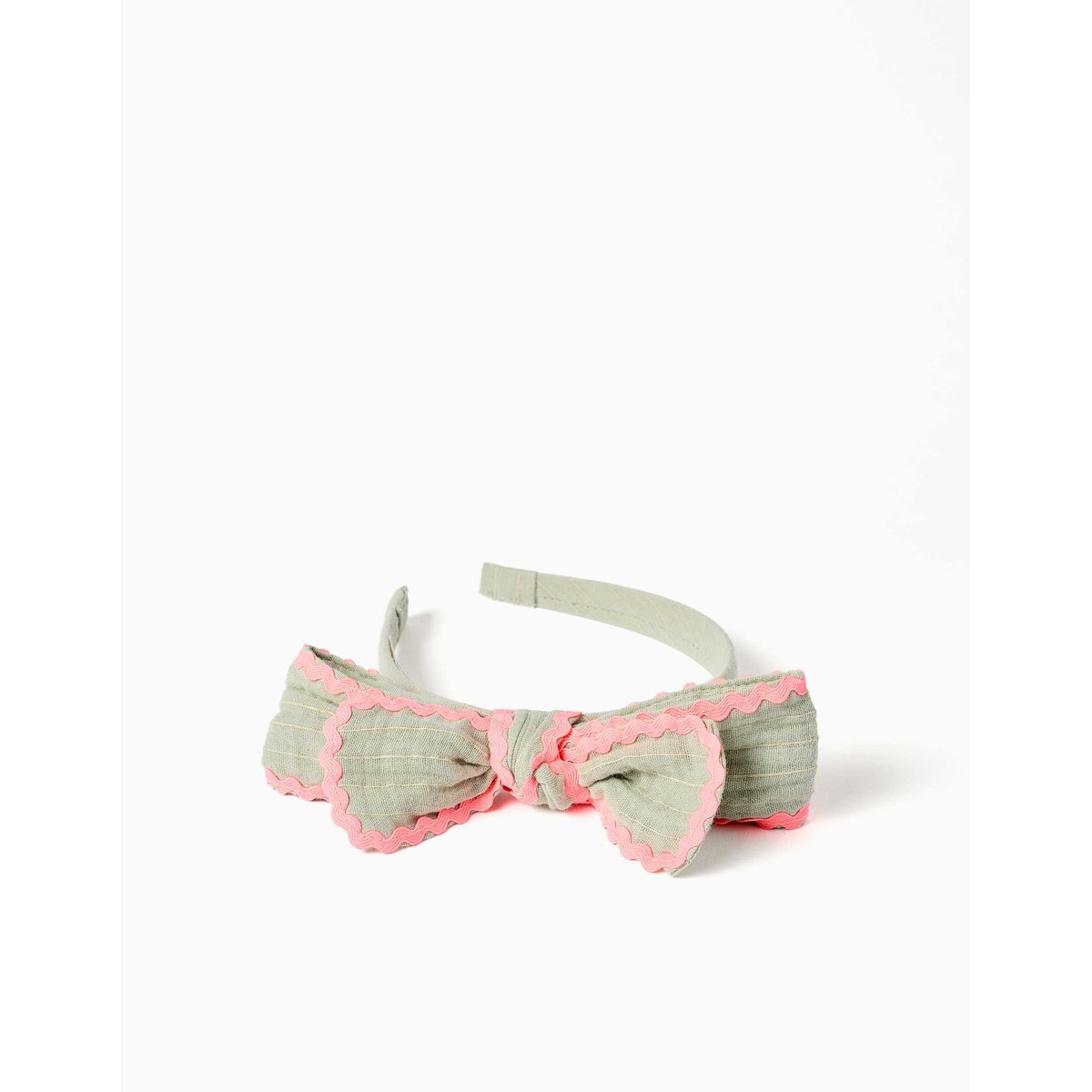Serre-tête avec nœud et galon ric rac multicolore, ZIPPY