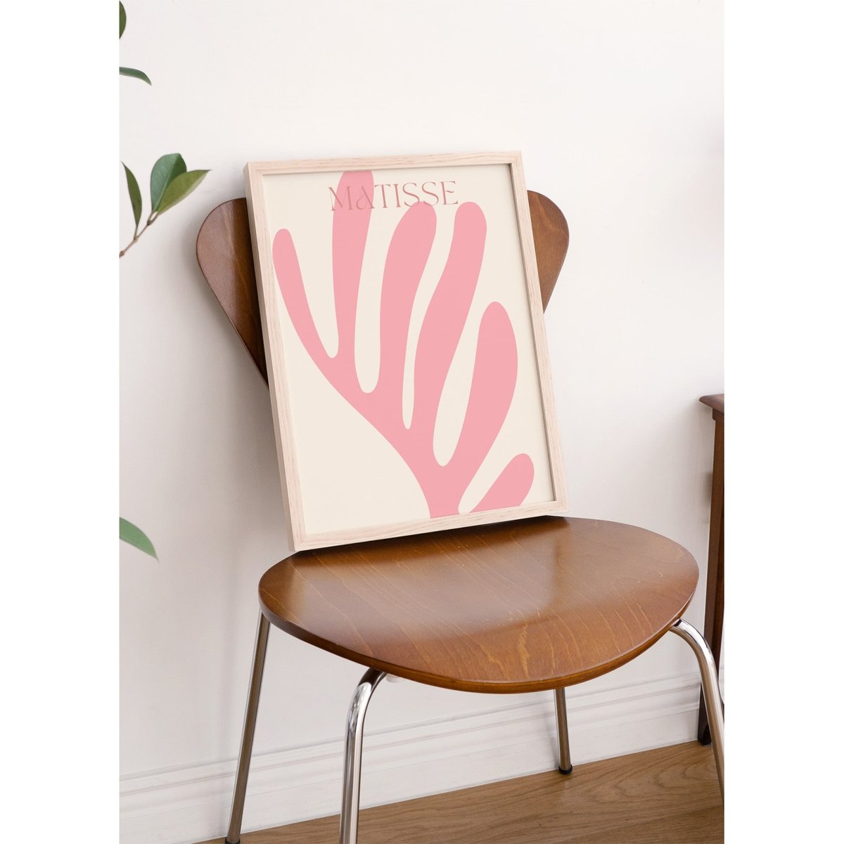 Affiche Matisse 'Feuillage Rose' – Élégance et minimalisme blanc, L'AFFICHERIE