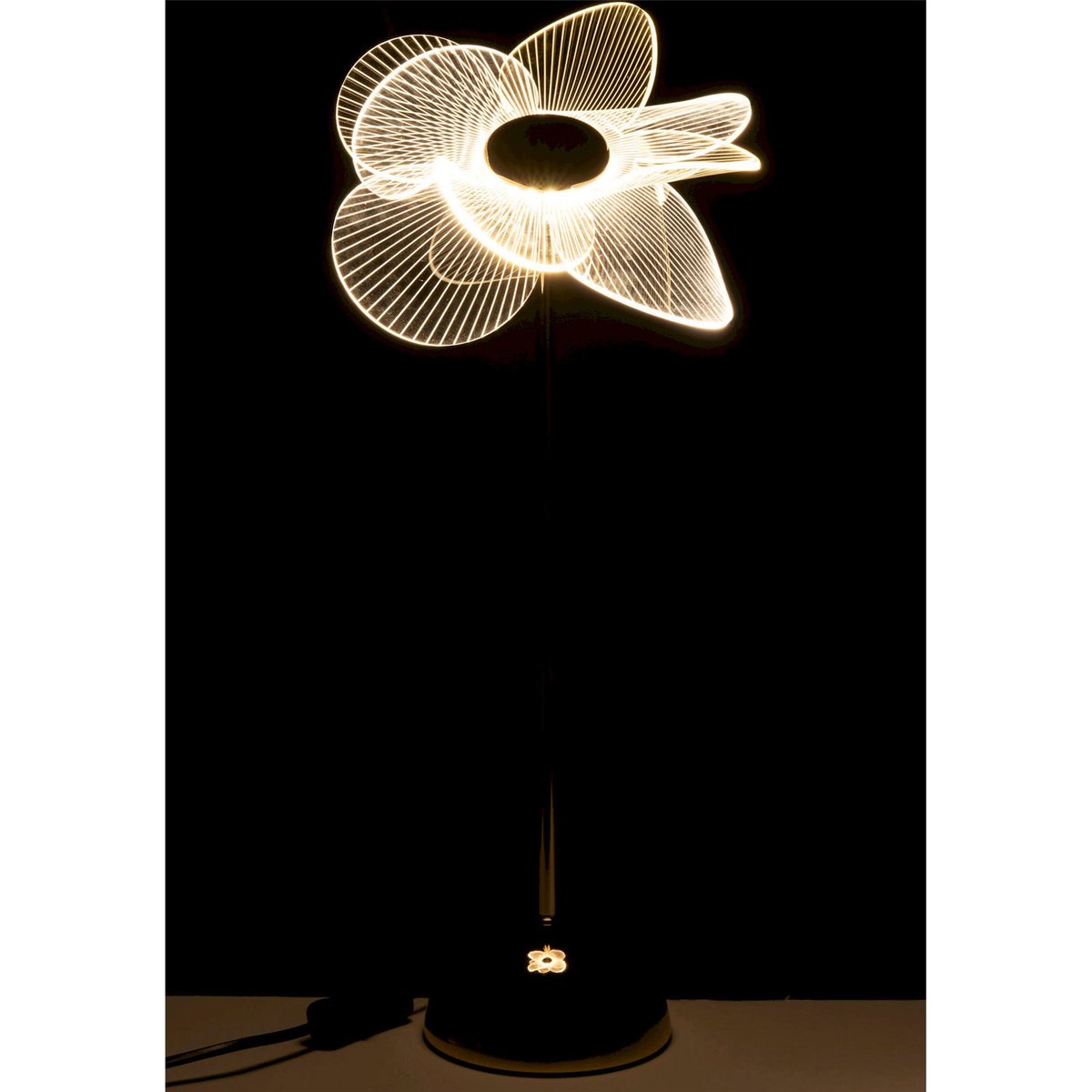 Lampe de table fleur en métal doré et blanc, RECOLLECTION
