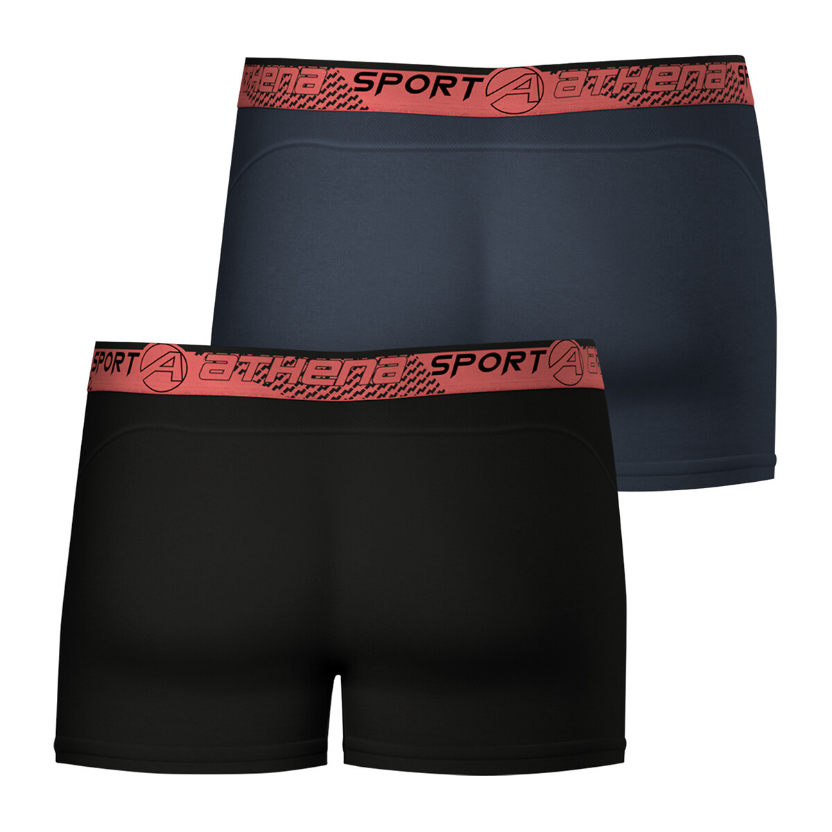 Lot de 2 boxers RUNNING gris + noir, ATHENA