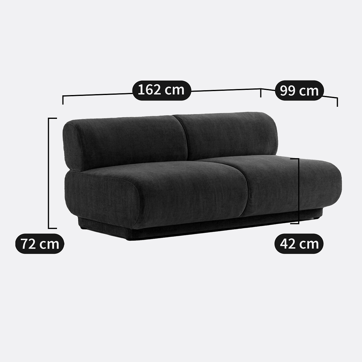 Banquette modulable velours texturé, Teide ecru, LA REDOUTE INTERIEURS