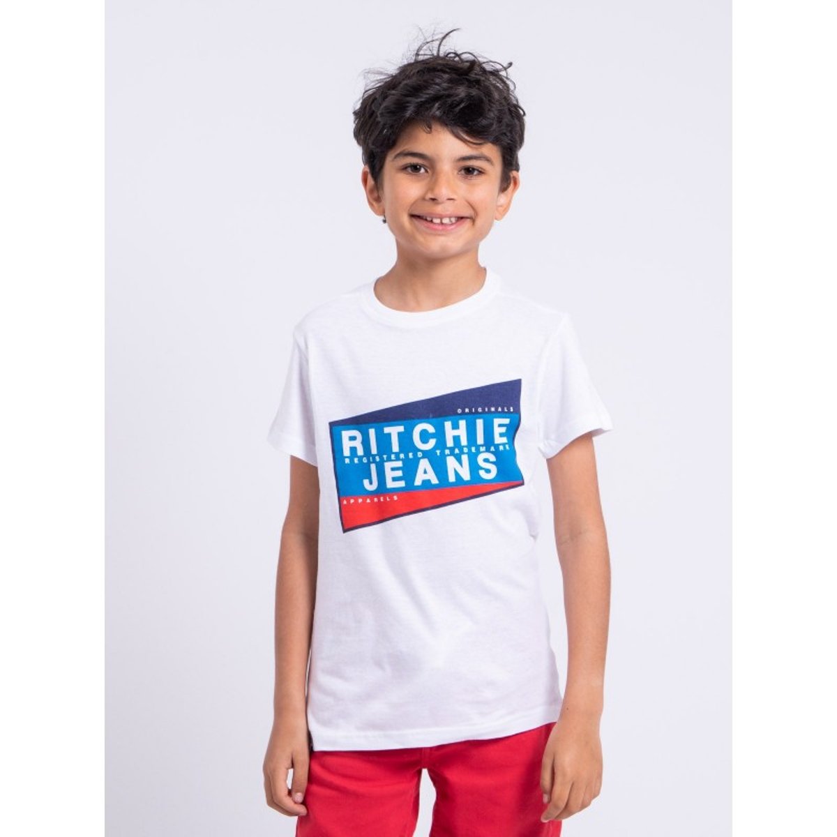 T-shirt Manches Courtes Col Rond Pur Coton Noblake-j blanc, RITCHIE