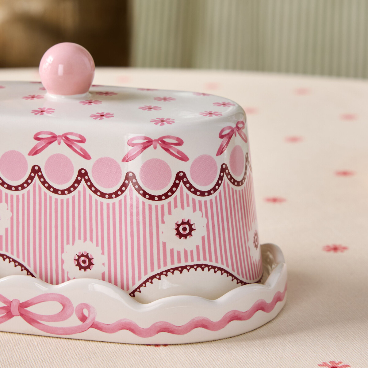 Spitalfields Silk Butter Dish pink, CATH KIDSTON