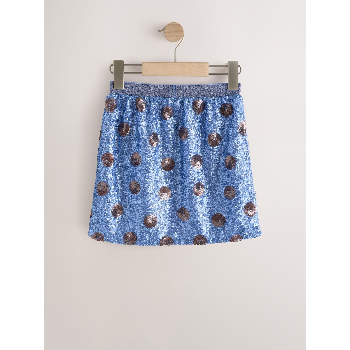 Jupe à sequins tache bleue/brun chocolat, NEXT