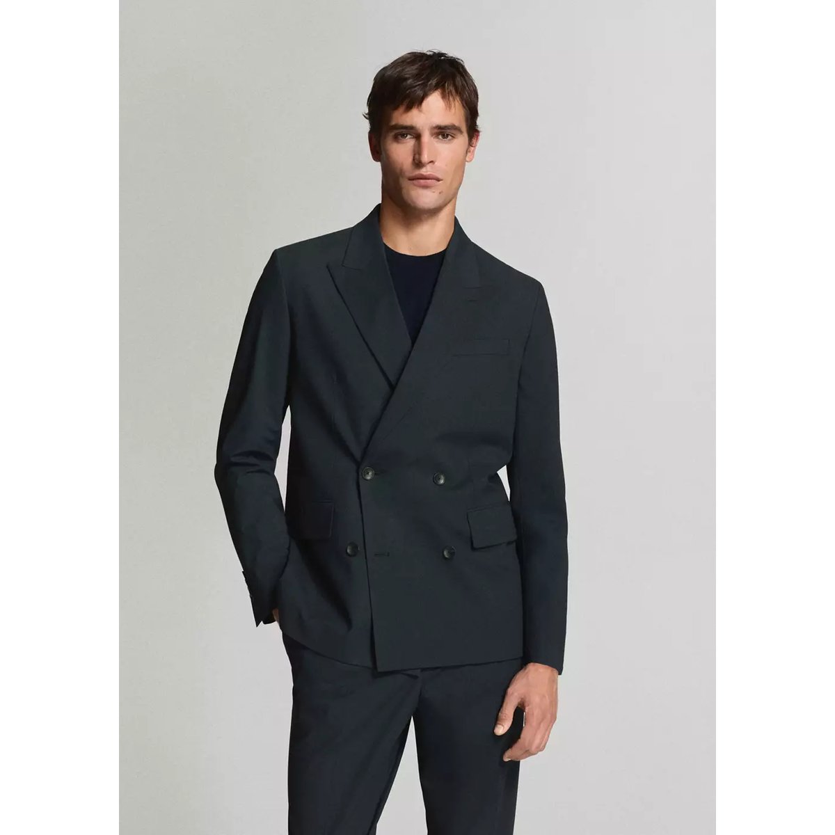Veste de costume Boston coupe regular croisée bleu marine, MANGO MAN