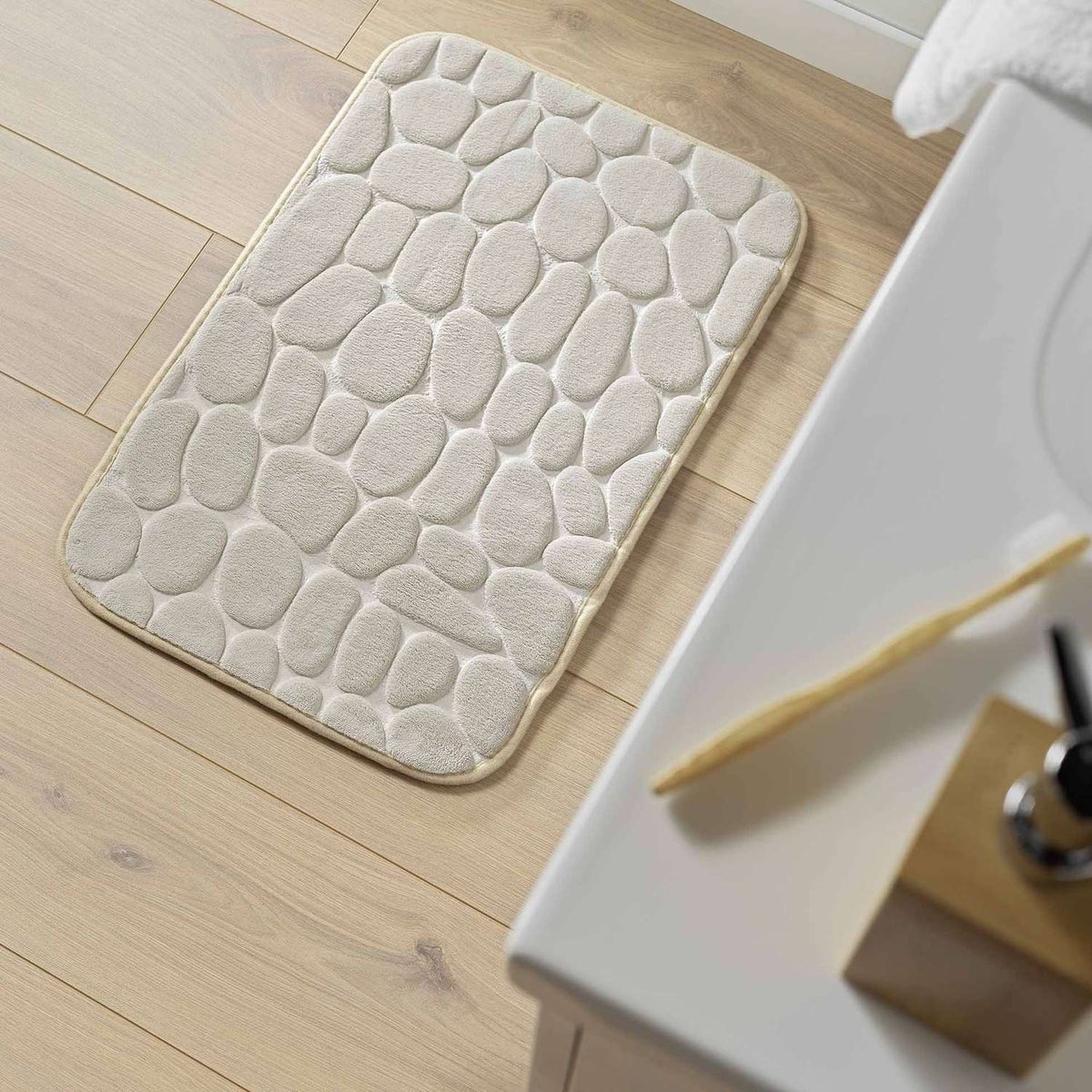 Tapis de bain à mémoire de forme GALET naturel, TOILINUX