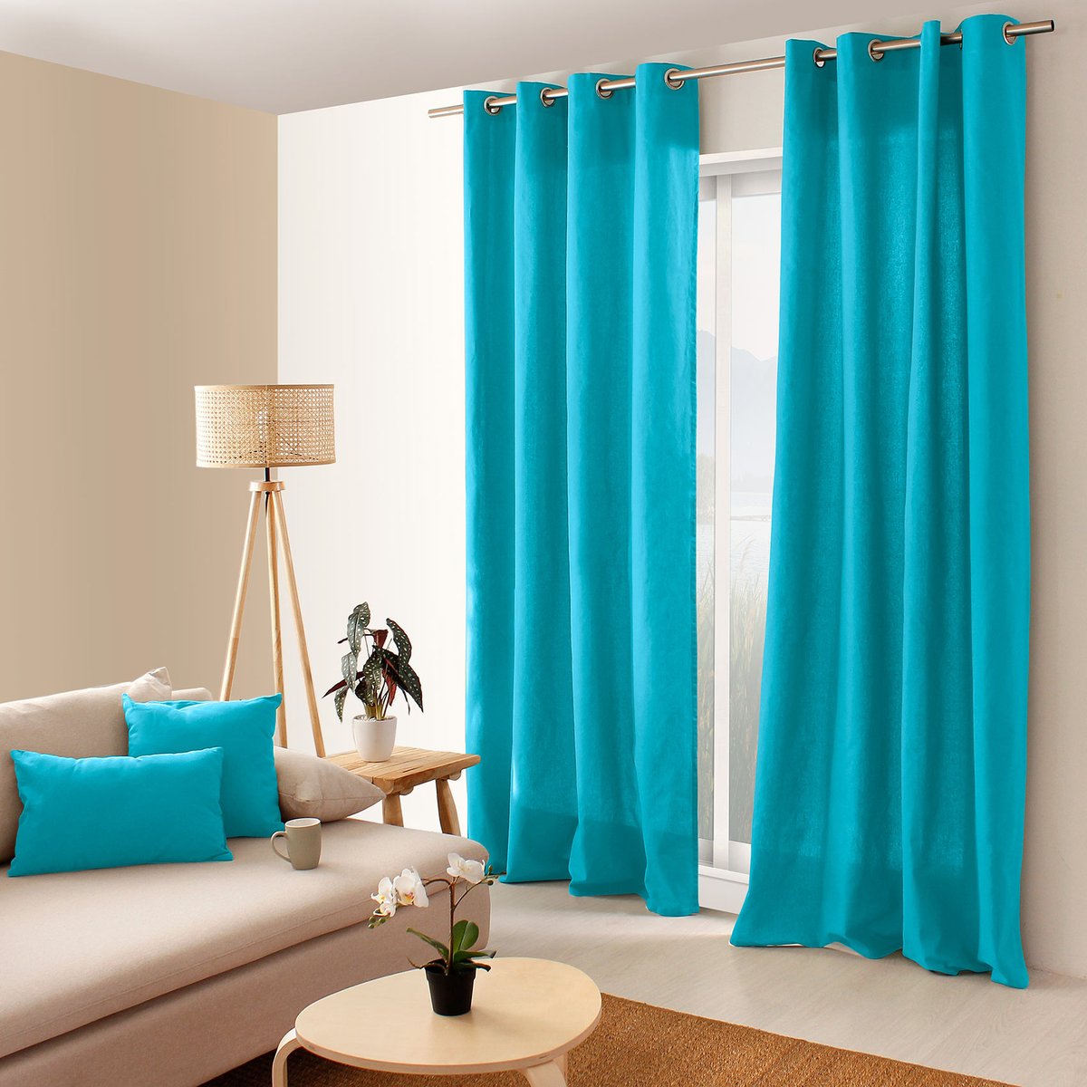 Rideau Panama 135 x 240 cm - Enjoy Home turquoise, JARDIDECO