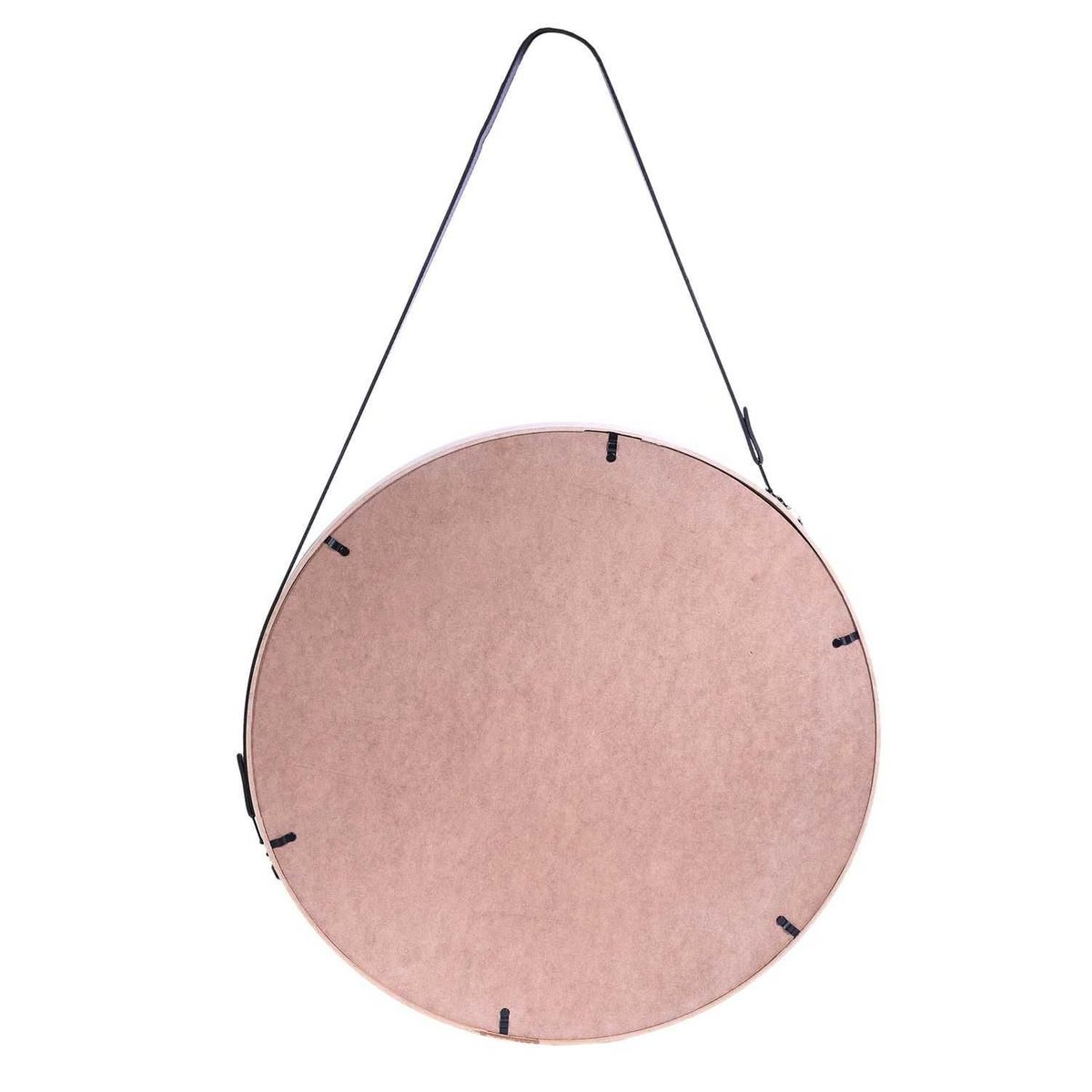Miroir rond à suspendre avec une anse beige, TOILINUX