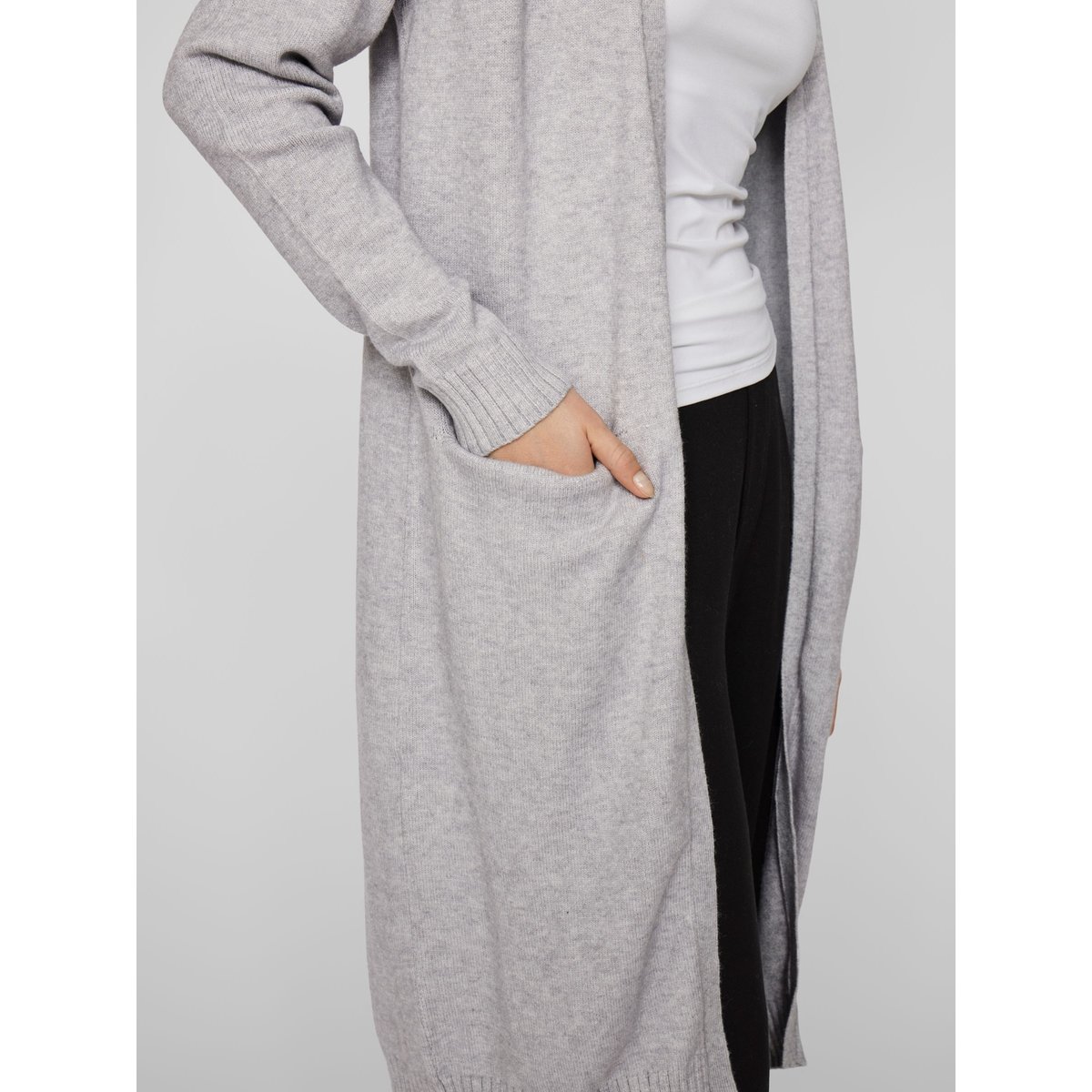 Cardigan En Maille gris - light grey melange1, VILA
