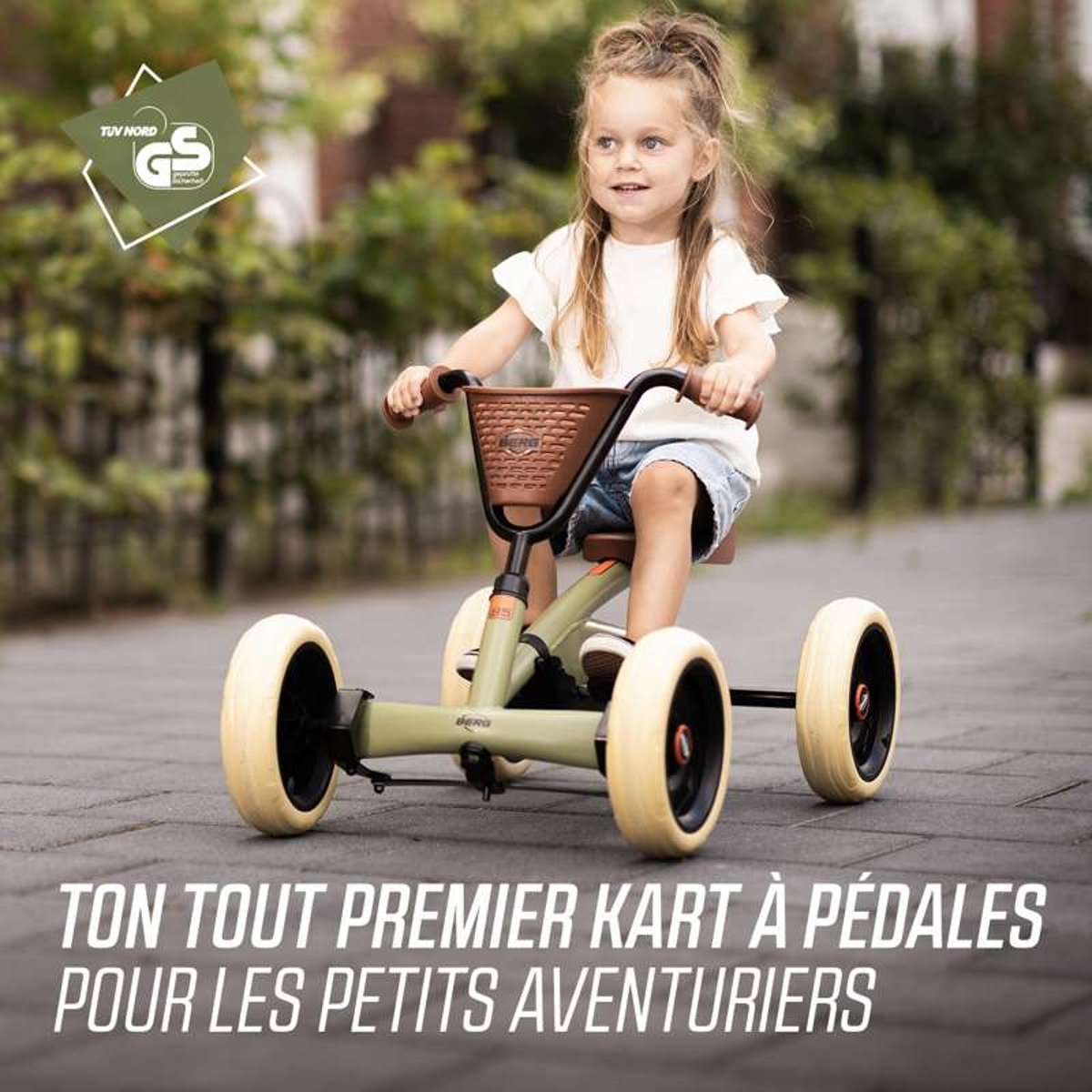 Kart à Pédales pour Enfants, 2+ Ans, Buzzy Retro Vert green, BERG TOYS