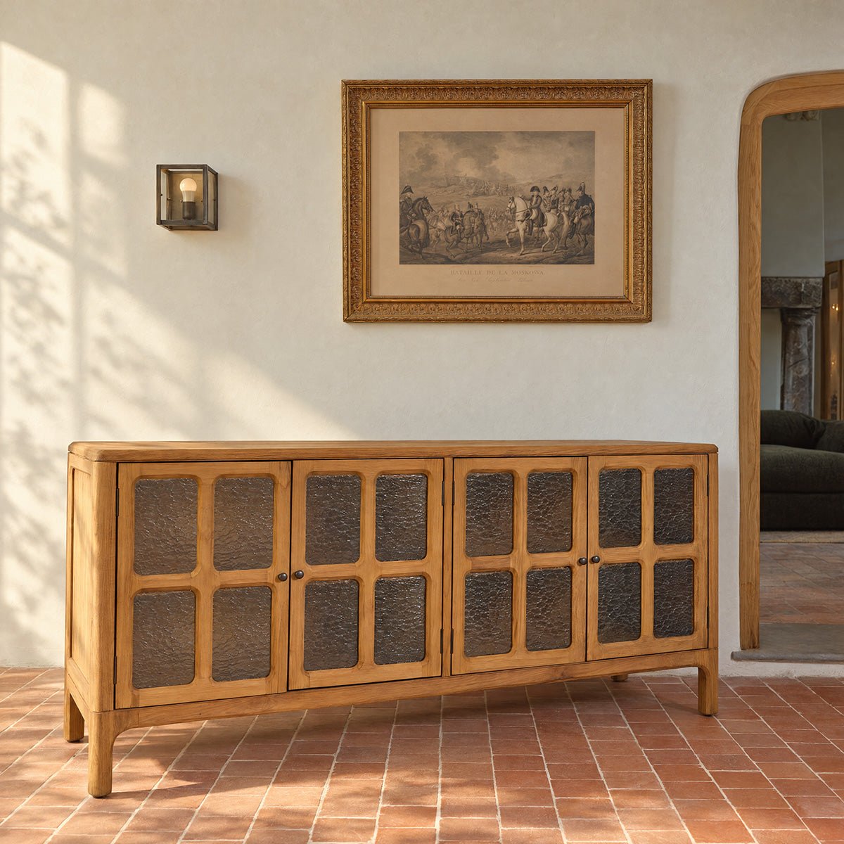 Buffet 4 portes en bois recyclé massif 180 cm VELDE naturel, BERAH GETAH