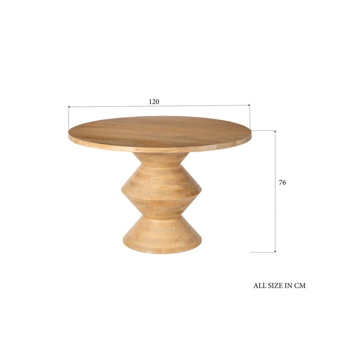Table à manger ronde 4 à 6 personnes en manguier Agar marron, AMADEUS