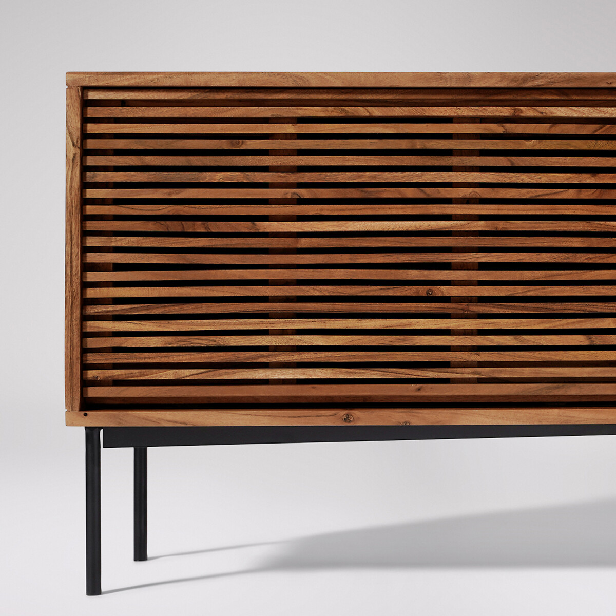 Weaving Acacia Wood 2 Door Media Unit dark acacia wood, SWOON