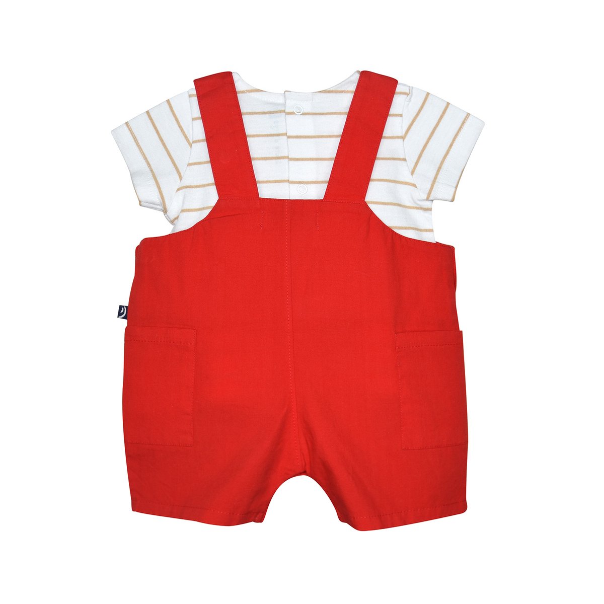 T-shirt et salopette courte randy rouge, SUCRE D'ORGE