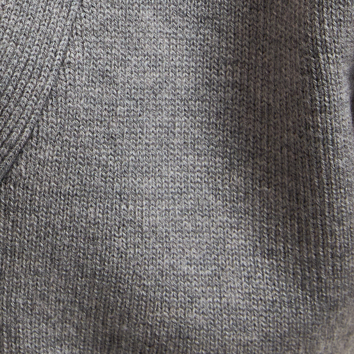 Gilet court en laine, col V, sans manches, boutonné gris chiné, LA REDOUTE COLLECTIONS