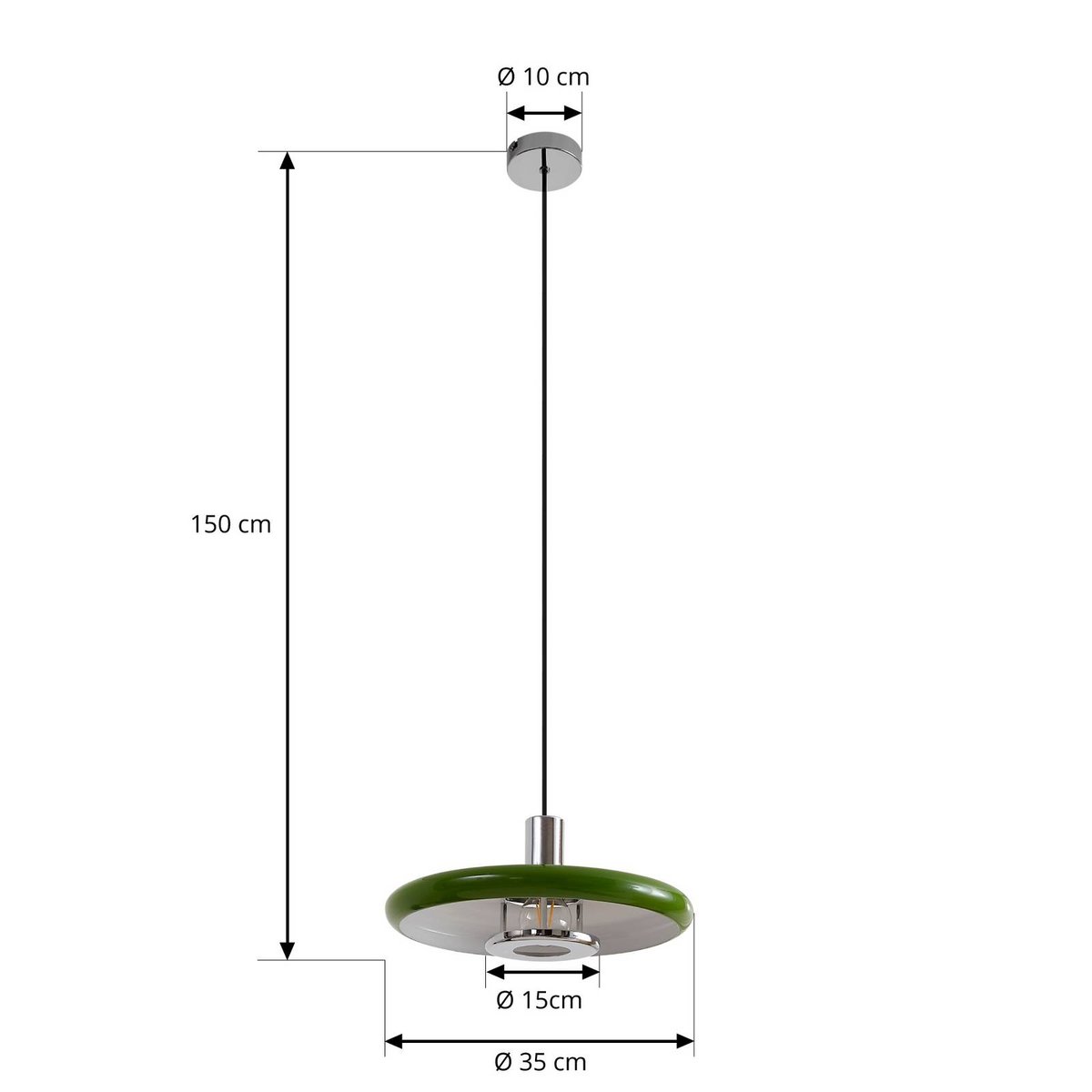 Suspension en métal vintage, Branford vert, LINDBY