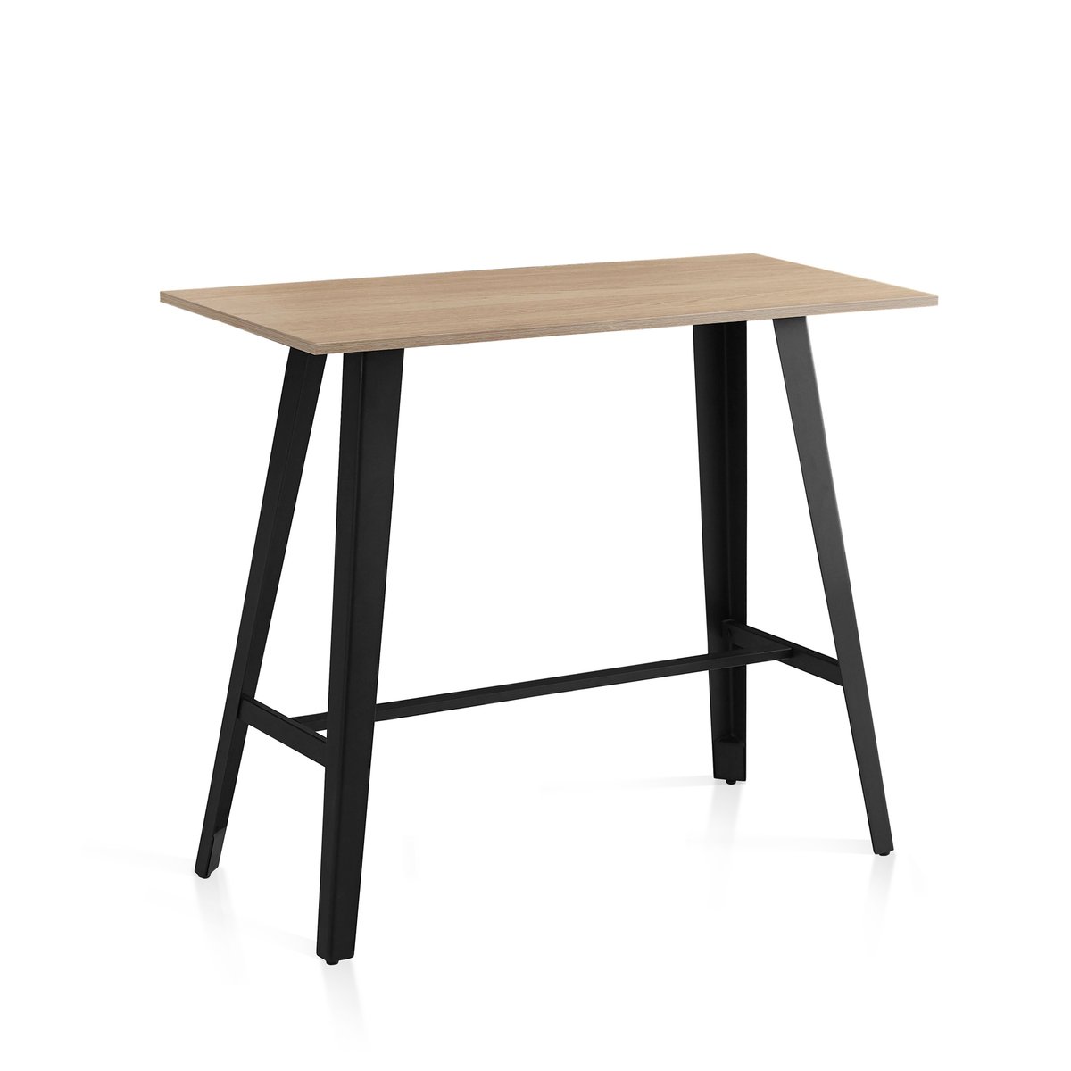 Table bar haute 4 couverts MDF et métal, NOX chêne-gris graphite, HISPANOHOGAR