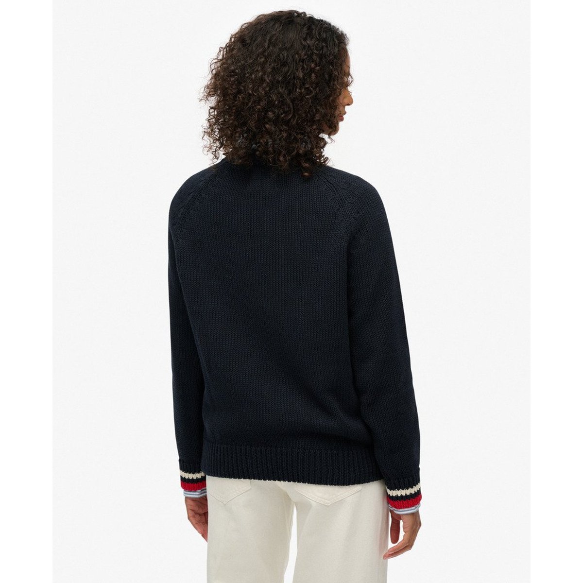 Pull en maille col rond Americana bleu marine éclipse, SUPERDRY