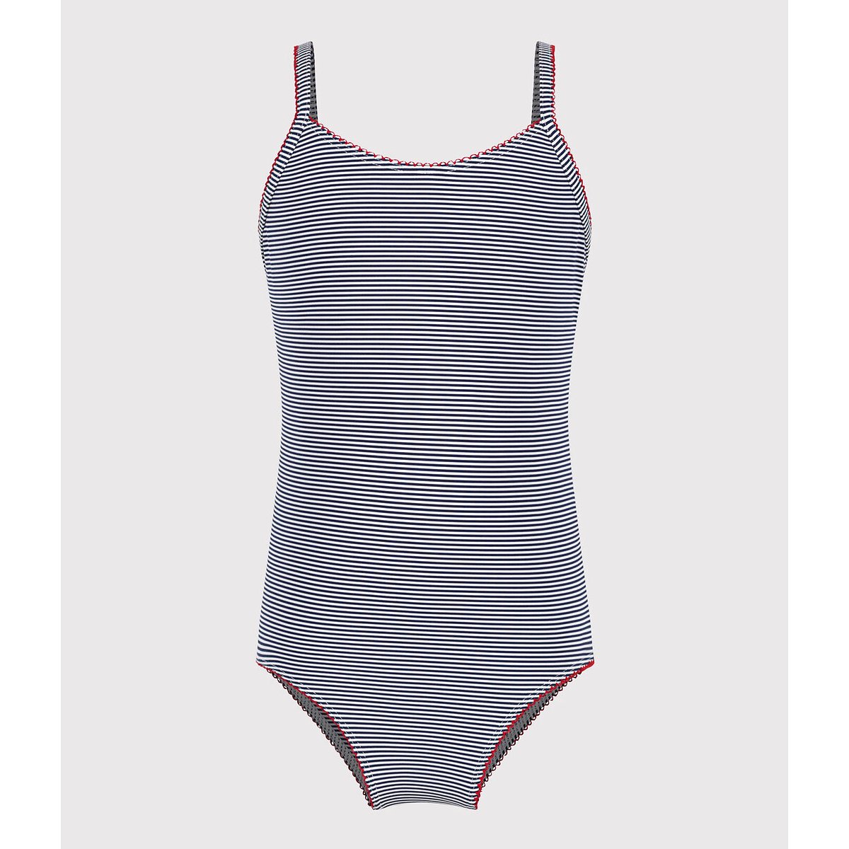 Costume intero a righe rigato marine, PETIT BATEAU